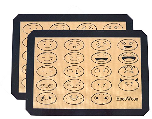 HoooWooo Non-stick Professional Grade Quality Silicone Baking Mats，Half Sheets 16-1/2