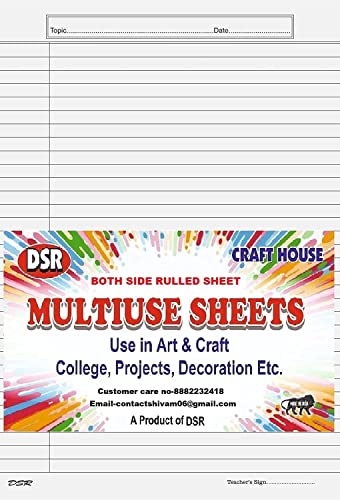 Image of Eclet 90 GSM A4 Size Both Side Ruled Sheet for Project /Assignment /Practical /Homework (Pack of 100 Sheets)