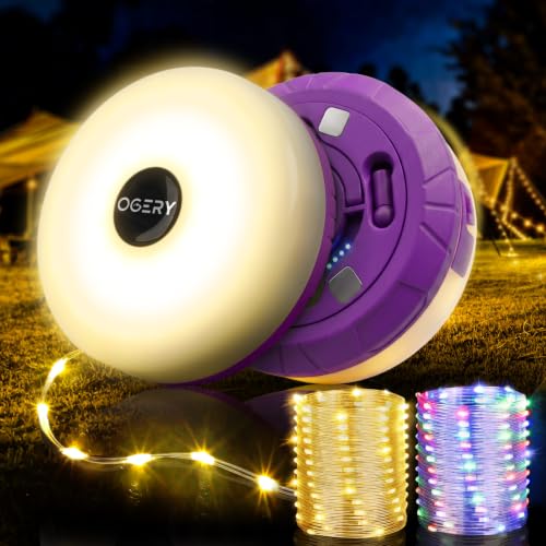 Image of OGERY 2-Pack Camping String Lights 4 in 1, 32.8FT Quick Storage 8 Modes