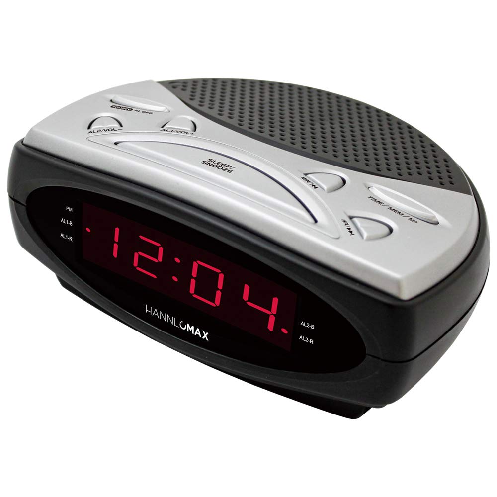 HANNLOMAX HX-137CR Alarm Clock Radio PLL AM FM Radio Dual Alarm 0 9 LED Display AC Operation only