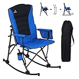 QAOYAL Mecedora plegable de gran tamaño para adultos, color azul