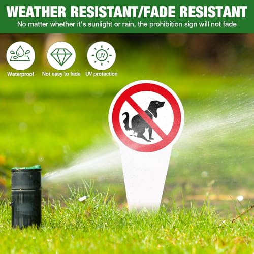 Mineup 4 Stück Steckschilder Kein Hundeklo, 30x15 Cm Steckschild Hier Ist Kein Hundeklo, XXL Warnung Hundeklo Verboten Pfahl, Hinweisschild Verbot Hund, Hinweisschild Keine Hundetoilette
