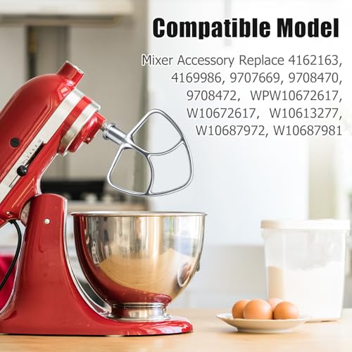 Image of Stainless Steel K45B Coated Flat Beater for KitchenAid 4.5-5 Qt Mixer Paddle Attachment Flat Beater Fits Stand Mixer Bowls For KitchenAid 4.5-5 Quart Bowls, Kitchenaid Paddle Attachment