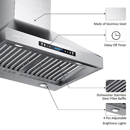 Iktch IKP04-36 36-Inch Wall Mount Range Hood 900 Cfm Ducted/Ductless Convertible thumb #4