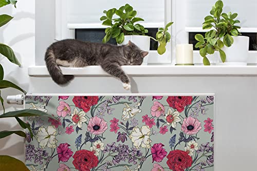 Cache-radiateur moche solution rapide avec cet aimant de chauffage 80x60 cm fleur - 4