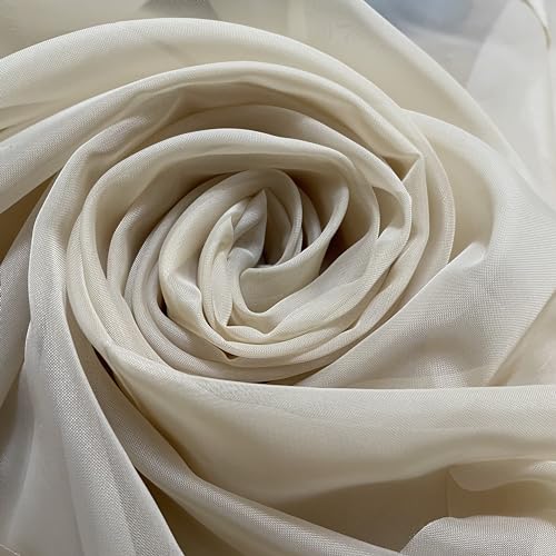 Megachest Woven Voile metallic ring top Curtain 2 Panels with ties (mink, 56" wideX81 drop(W142cmXH206cm))