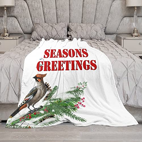 Couverture chaude motif oiseau rouge : le confort partagé en hiver - 6