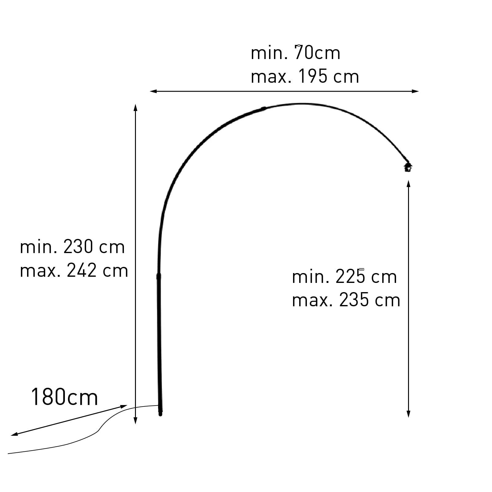 Qazqa Arco de acero para lámpara de arco XXL Acero Alargada Adecuado para LED Max. 1 x 60 Watt