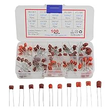 100PCS 10 Values CBB Metallized Polypropylene Film Capacitor Assortment Kit 100V 10nF-474nF