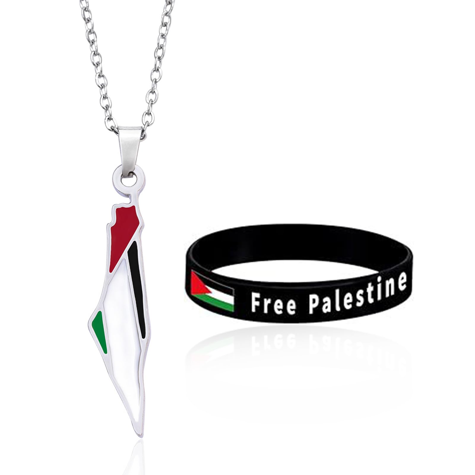 Palestine Necklace Free Palestine Flag Necklace for Women Palestine Scarf Necklace Palestinian Map Pendant Necklace Bring Them Home Now Necklace Ceasefire Now Palestine Gifts for Women Men