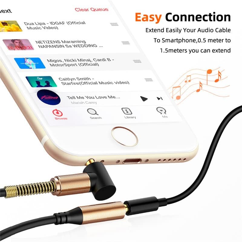 Cable Audio Espiral Jack 3.5mm 90° Ángulo miniatura 3