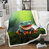 Loussiesd Coperta in pile con stampa di palme, con foglie di palma