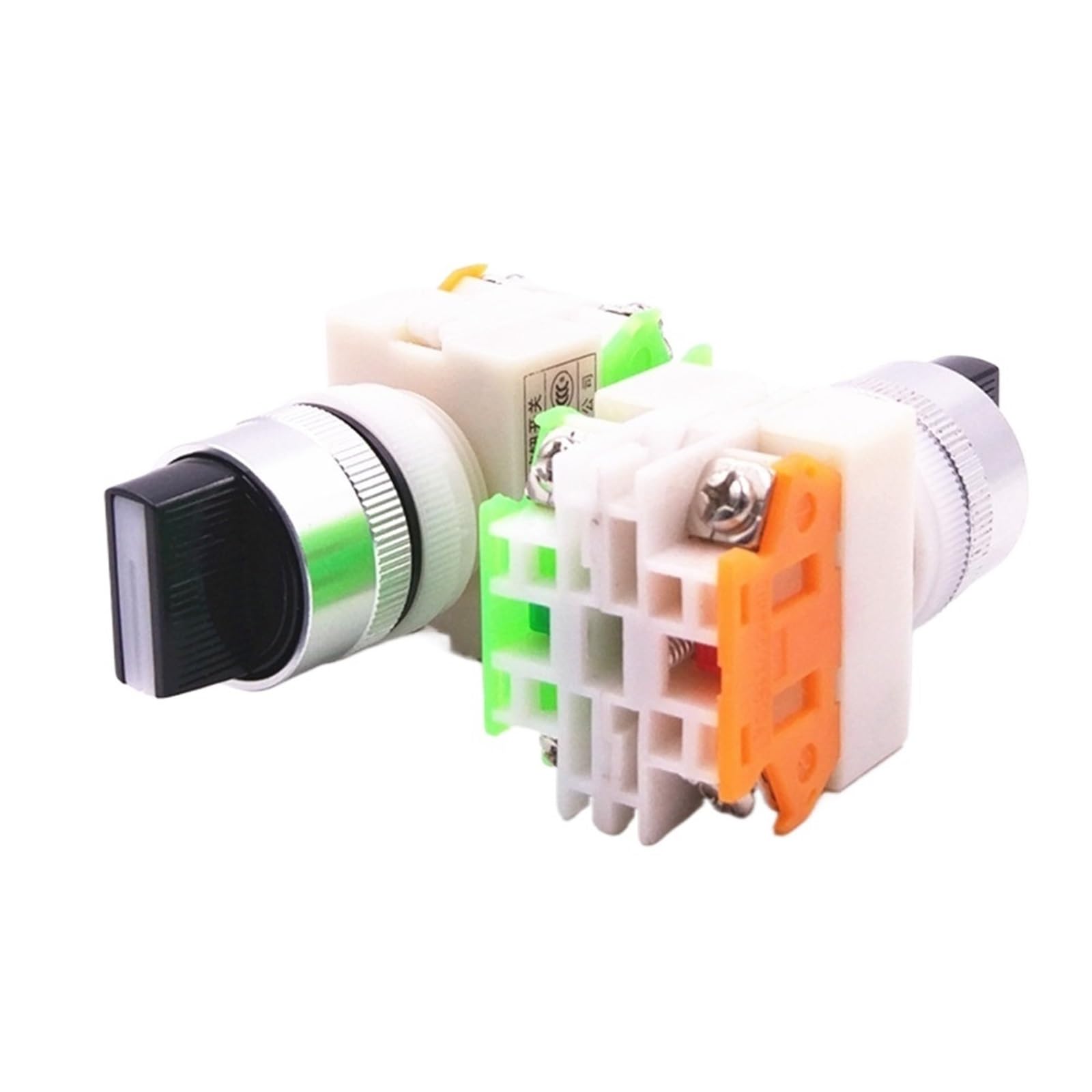 JNURGWLYH 22mm LA37-11X3 self-Momentary Selector Switch 1NO+1NO 2 Positions Rotary Switches DPST 4 Screws 10A400V Power Switch