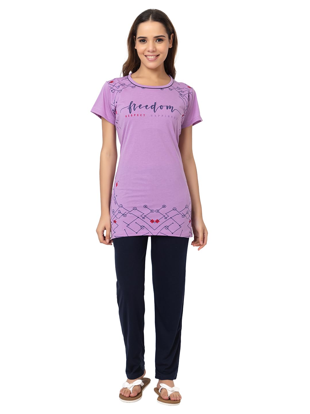 Women’s Cotton Printed Night Suit Set | Soft & Comfortable T-Shirt & Pyjama Sleepwear for Women & Girls | Lightweight, Breathable Cotton Nightwear & Loungewear for Home & Sleep-picture-23