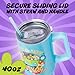Silver Buffalo Scooby Doo Mystery Machine Featuring Shaggy, Velma, Fred and Daphne Double Walled Stainless Steel Tumbler with Handle and Straw, Fits in Standard Cup Holder, 40 Ounces
