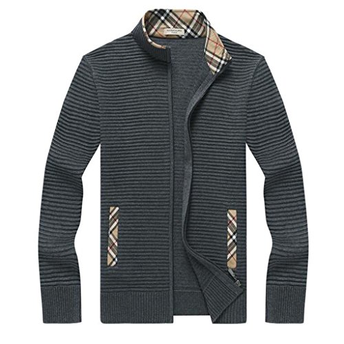 Men's Full-Zip Wool Knit Cardigan Sweater