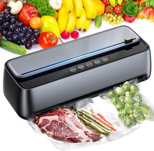 Vacuum Sealer Machine, 100Kpa Full Automatic Food Sealer, vacuum sealers bags, Dry, Moist Food Preservation Modes, LED Touchable (Automatic Vacuum Sealer Bag Detection)