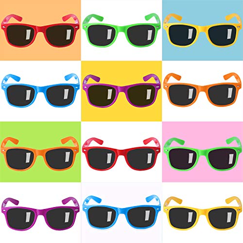 INNOCHEER Gafas de Sol del Partido W/protección UV400 Gafas de Sol de neón, favores de Partido, Fiesta de cumpleaños y Actividades al Aire Libre Paquete de 12 