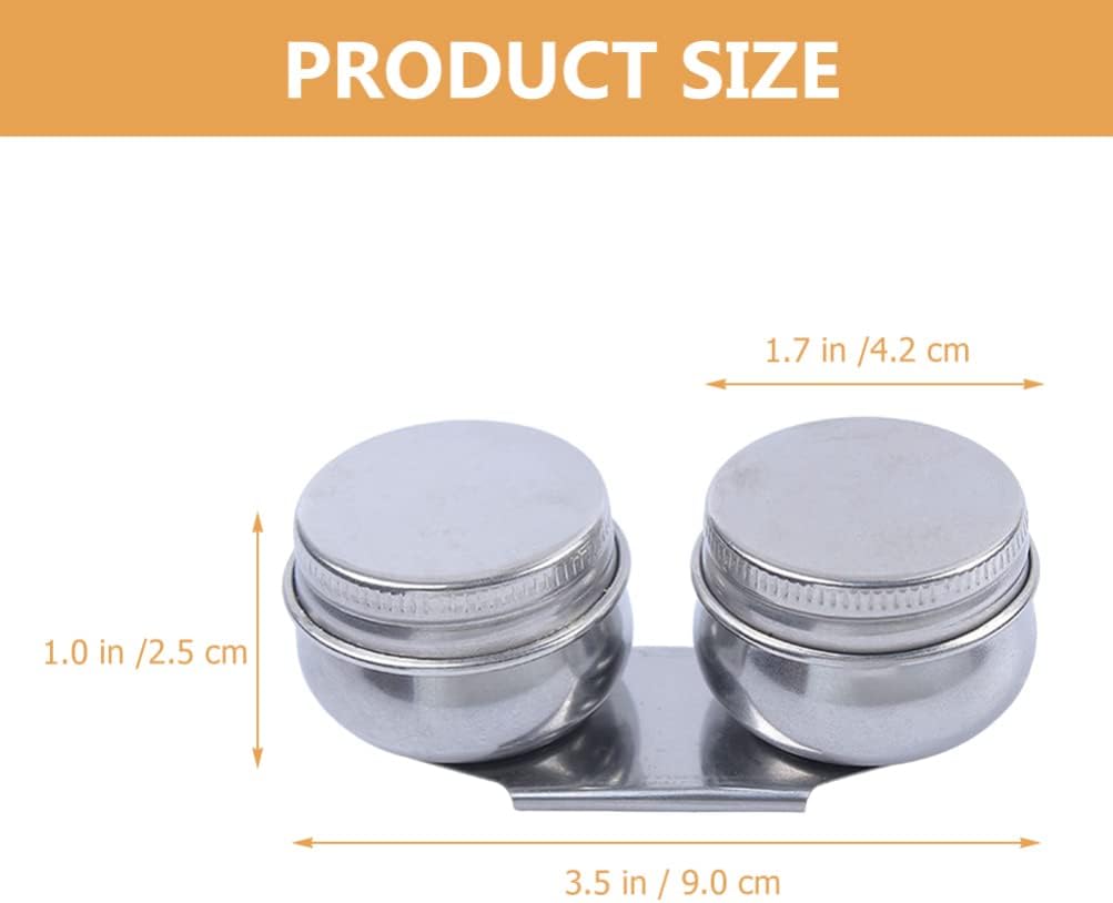 Cabilock Double Cup Oil Painting Palette Stainless Steel Palette Cup Reusable Art Tools