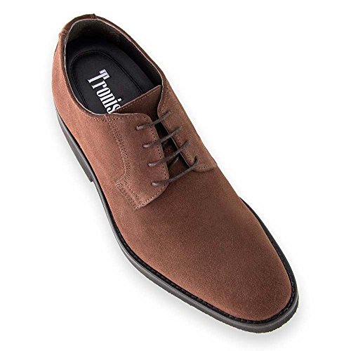 Zapatos de Hombre con Alzas Que Aumentan Altura hasta 7 cm. Fabricados en Piel. Modelo Lawson Marron 42
