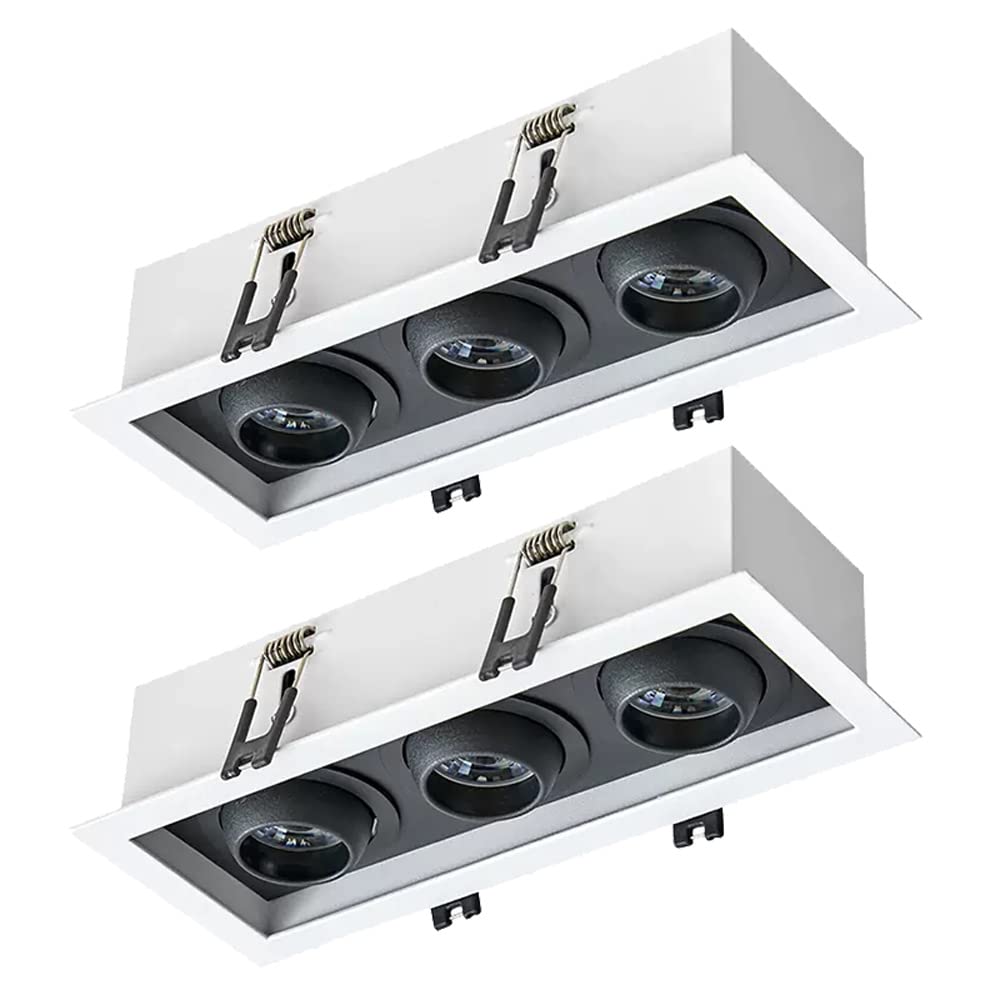 GTHTUHFD 2Pack,Adjustable Square Flush Mount Ceiling Light Adjustable Angle Eyeball Downlight Luminaire 15W/21W/30W Multiple Gimbal Can Lights Led Rotation Spotlights,5w*3-3000k