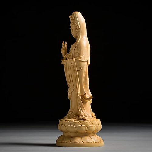 Miniatura 6 de Feng Shui Decor - Estatua de Diosa de la Misericordia Quan yin, colección de arte, estatua de Buda Kuan yin, tallada a mano, estatua de guan yin de