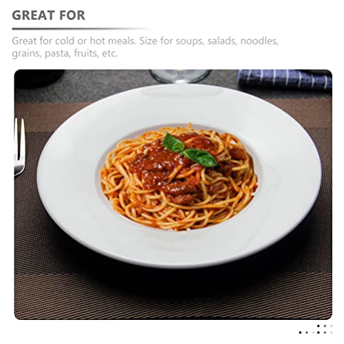 SHERCHPRY Ceramic Pasta Plate 10 Inch European Style Dinner Serving Plate Wide Rim for Pasta Soup Salad Easy to Clean Food Grade Material - Image 4