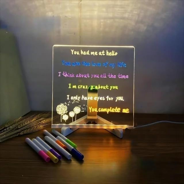 Miniatura 5 de Tablero de mensajes acrílico brillante, pizarra de acrílico brillante, pizarra de borrado en seco con soporte, pizarra acrílica brillante para