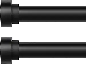 Hei! Dear 2-pack curtain rods, 72-144 in, 1 in dia, matte black