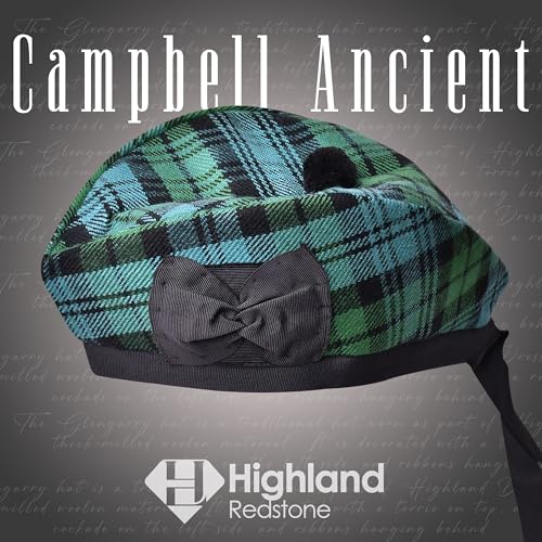 Image of Glengarry Cap-Traditional Scottish Hat, Acrylic Wool Tartan Glengarry hat, Kilts /Bagpipes Accessories