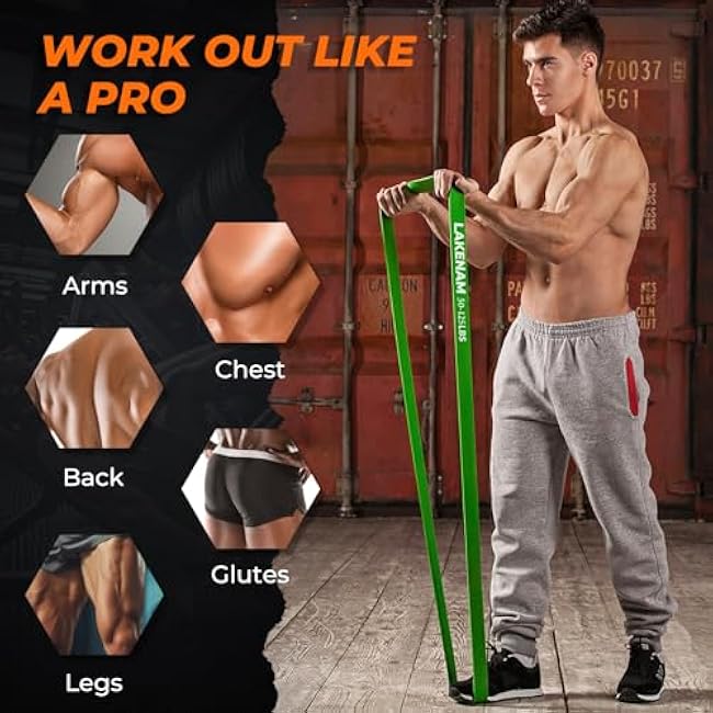 Resistance Bands Set, Exercise Workout Pull Up Assistance Bands with Door Anchor & Handles, Storage Bag, Muscle Training Straps for Fitness, Working Out, Body Stretching, Physical Therapy