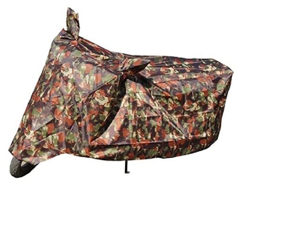 Aksmit 100% Waterproof Bike Cover UV Protection & Dustproof Universal Bike Body Cover for Two Wheeler Bike Scooter Scooty (Jungleprint, Pack of 1)