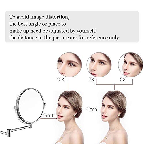 Miroir de maquillage mural double face miroir extensible salle de bain