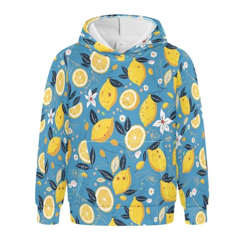 KLL Fresh Lemons Hand Drawn Doodle Toddlers and Boys' Sweatshirt Long Sleeve Cool Hoodie Clothes with Kangaroo Pocket
