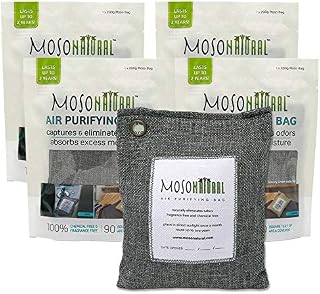 Moso Natural Air Purifying Bag 200g 4 pack. Odor Eliminator for Cars, Closets