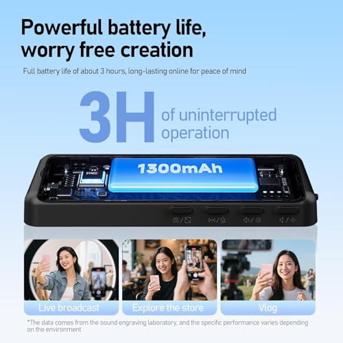 SYNCO XView M4 Wireless Magnetic Phone Vlog Selfie Monitor,4K/1080p Rear Camera Vlog Screen with 164FT Range, Built-in Speaker for YouTube TikTok Live Streaming,Compatible with iPhone/Android - Black by SYNCO - Image 7