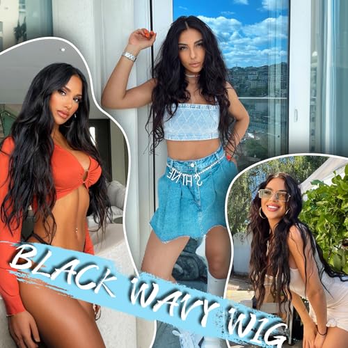 Aisi Hair Black Wig For Women, Long Wavy Lace Hairline Wig thumb #2
