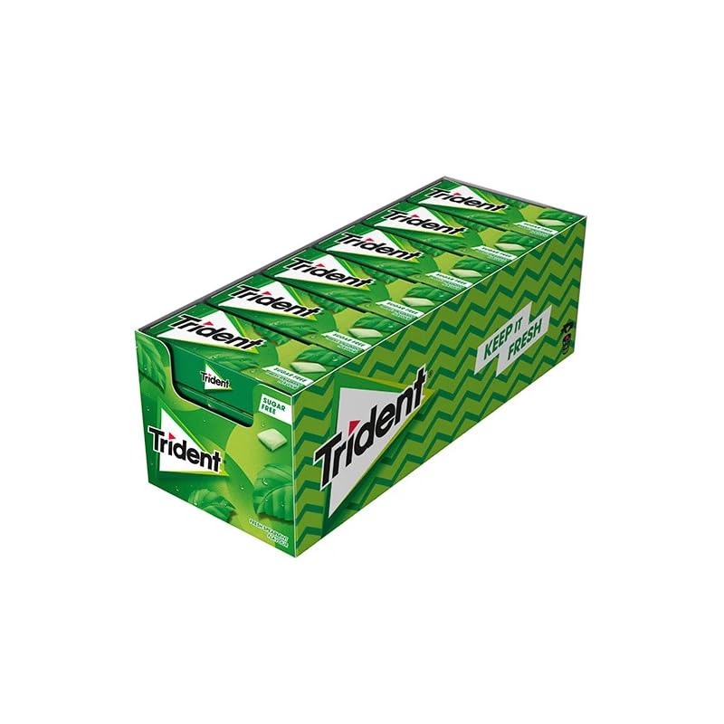Trident Fresh Gragea Hierbabuena- Chicles sin Azúcar con Sabor a Hierbabuena - Paquete de 24 Envases de 14,5 g