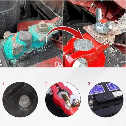 Image of STHIRA Car Battery Terminal Connectors Universal Fit Heavy-Duty Clamp Set | Secure Power Transfer with Heavy-Duty Build, Corrosion-Resistant Metal, Quick Install Wing Nuts, Universal Fit for Cars
