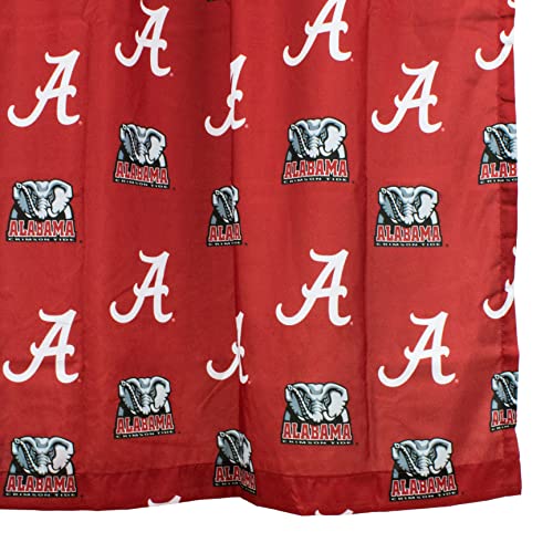 Image of College Covers Everything Comfy Alabama Tide Bright and Colorful Shower Curtain Cover 70 inch x 72 inch