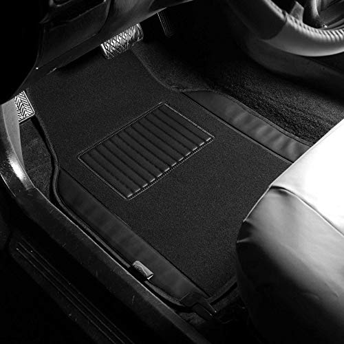 Image of FH Group Car Floor Mats - Carpet for Cars, Universal Fit Automotive All Purpose Car Protector Mat for Most Sedan, SUV, Truck Floor Mats Black