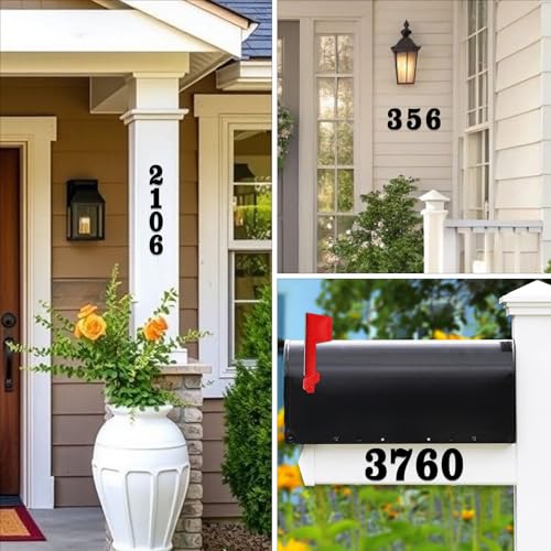 3\"4\"5\"6\"7\"8\" House Numbers for Outside Modern Address Sign - Matte Black Metal Letters Door Numbers Plaque for Home Street Garden & Office Weatherproof Number Letters (Letter A)