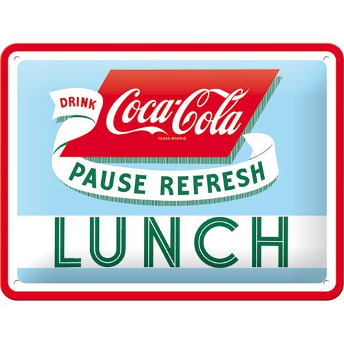 Nostalgic-Art 26223, – Coca-Cola – Lunch, Cartel de Chapa 15 x 20