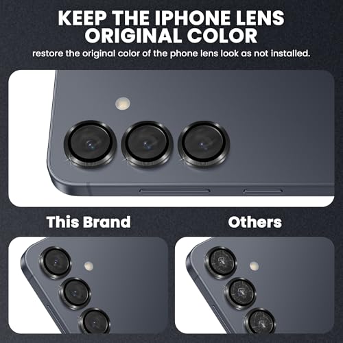 Image of FIRST MART Black Camera Ring Guard Protector for Samsung Galaxy S25 | Tempered Glass with Metal Alloy Rings, HD Clear, Scratch Resistant, Case-Friendly | Pack of 1