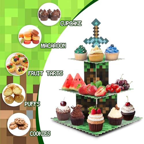 Pixel Theme 3-Tier Cupcake Stand