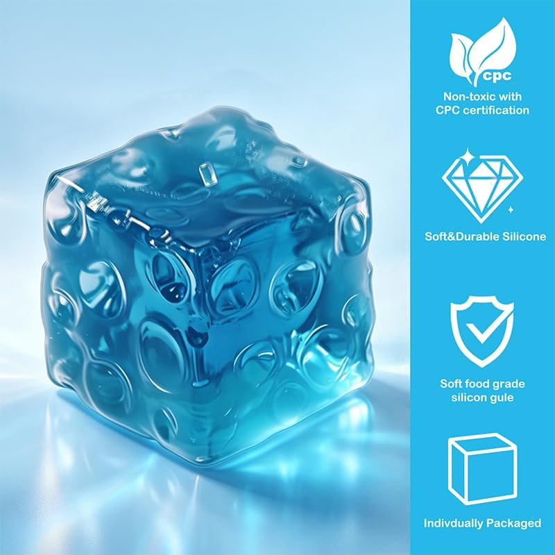 FUFUSQUISHY Blue Cheese Squishy Cheese Block Squeeze Toy,Squishies Stress Relief Fidget Toy for Adults & Teens and Kids, Stocking Stuffer Novelty Gifts for Birthday Party Favor (2.75inch / 7cm)