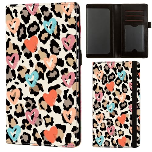 Image of Checkbook Cover for Duplicate Checks, RFID Checkbook Register Wallet with Credit Card Holder for Women Men in Leopard Print