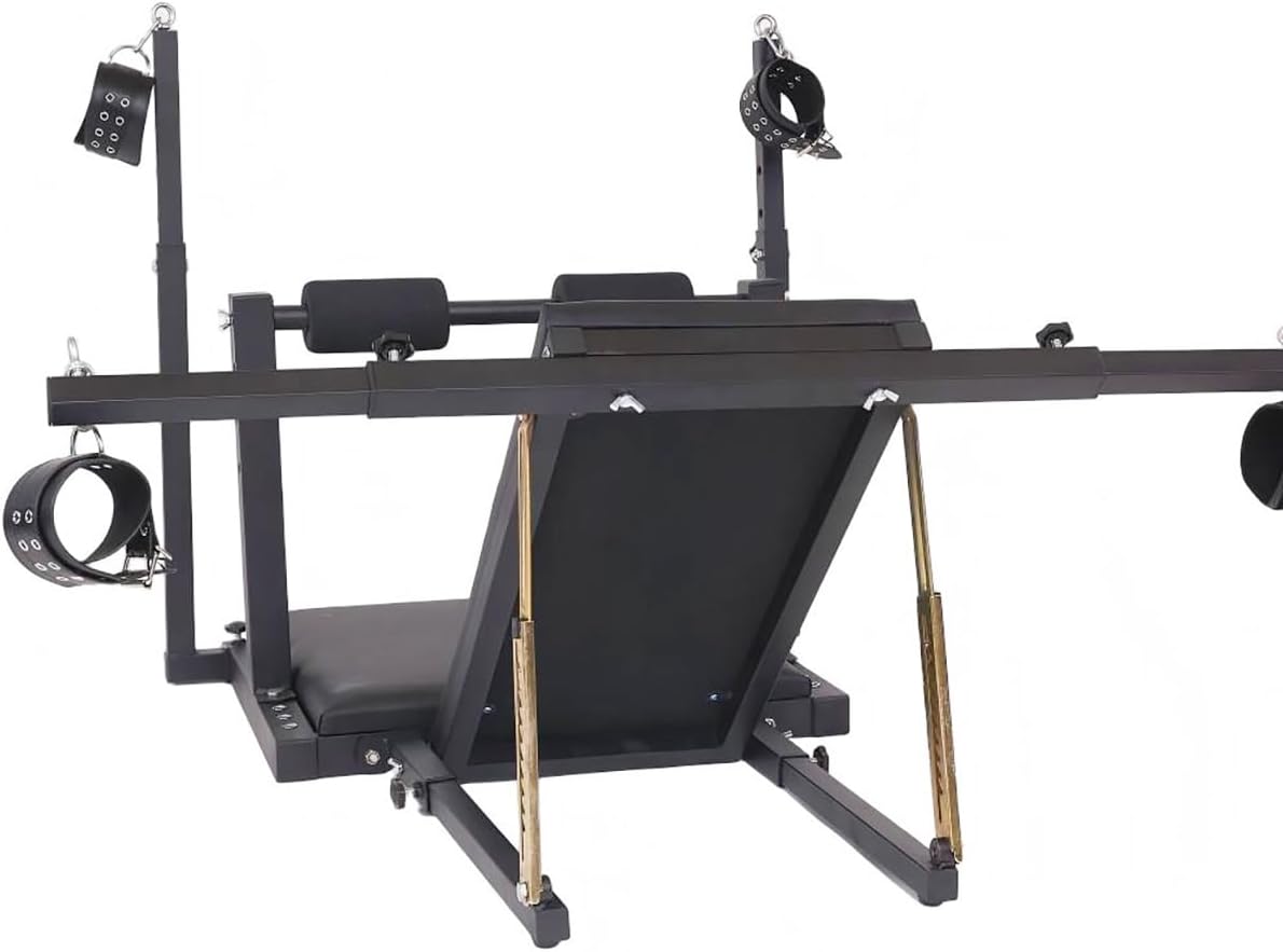 Obedience Bench with Adjustable Bondage Chair, Artificial Leather Cuffs and Carbon Steel Pad (Sex Chair)