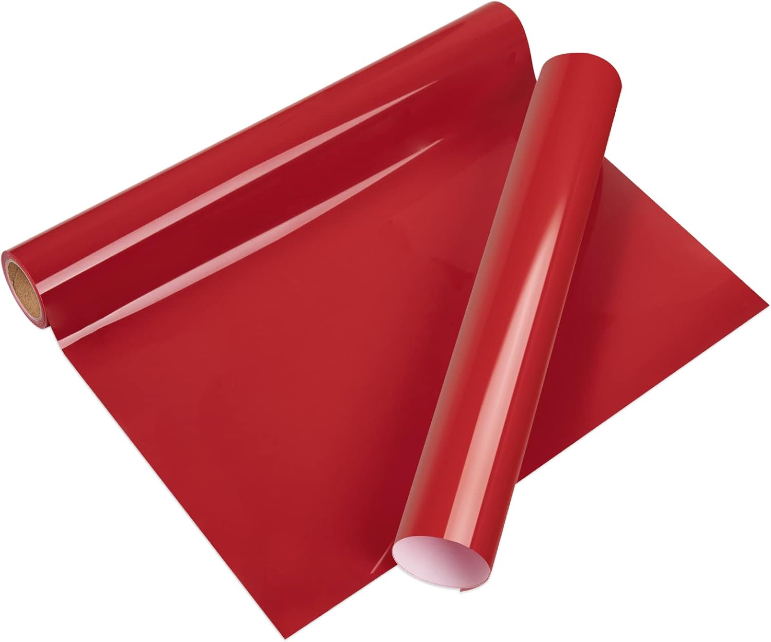 VINYL FROG Heat Transfer Vinyl Roll HTV Vinyl - 12" x 5ft Red Iron on Vinyl for T-Shirts, Heat Press Vinyl for DIY Craft Designs (Red)