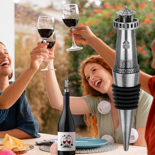 LKKCHER Bouchon de vin en Forme de Phare Nautique, Cadeaux de vin pour Les Hommes, Les Femmes et Les Amateurs de Pharos, Bouchons de Bouteille pour Le vin, Le Champagne et Le Prosecco. – vue 6